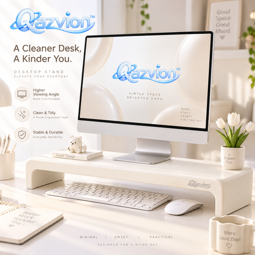 Qazvion™ Minimalist Desktop Monitor Riser — main design