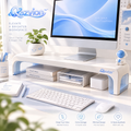 Qazvion™ White Desktop Monitor Riser with Storage — main design